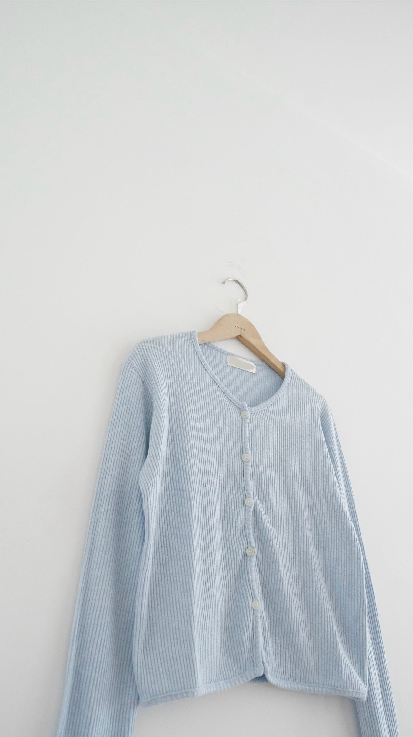 painted days cardigan in baby-blue