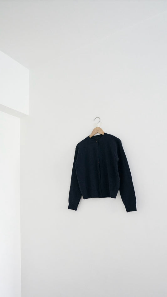 round cardigan in navy