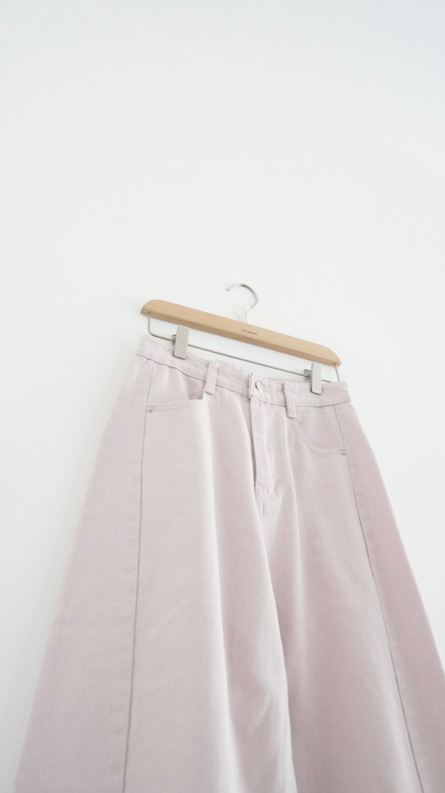 blush pink wide-leg denim pants (pre-order)