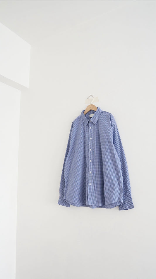 nara check shirt in blue (pre-order)