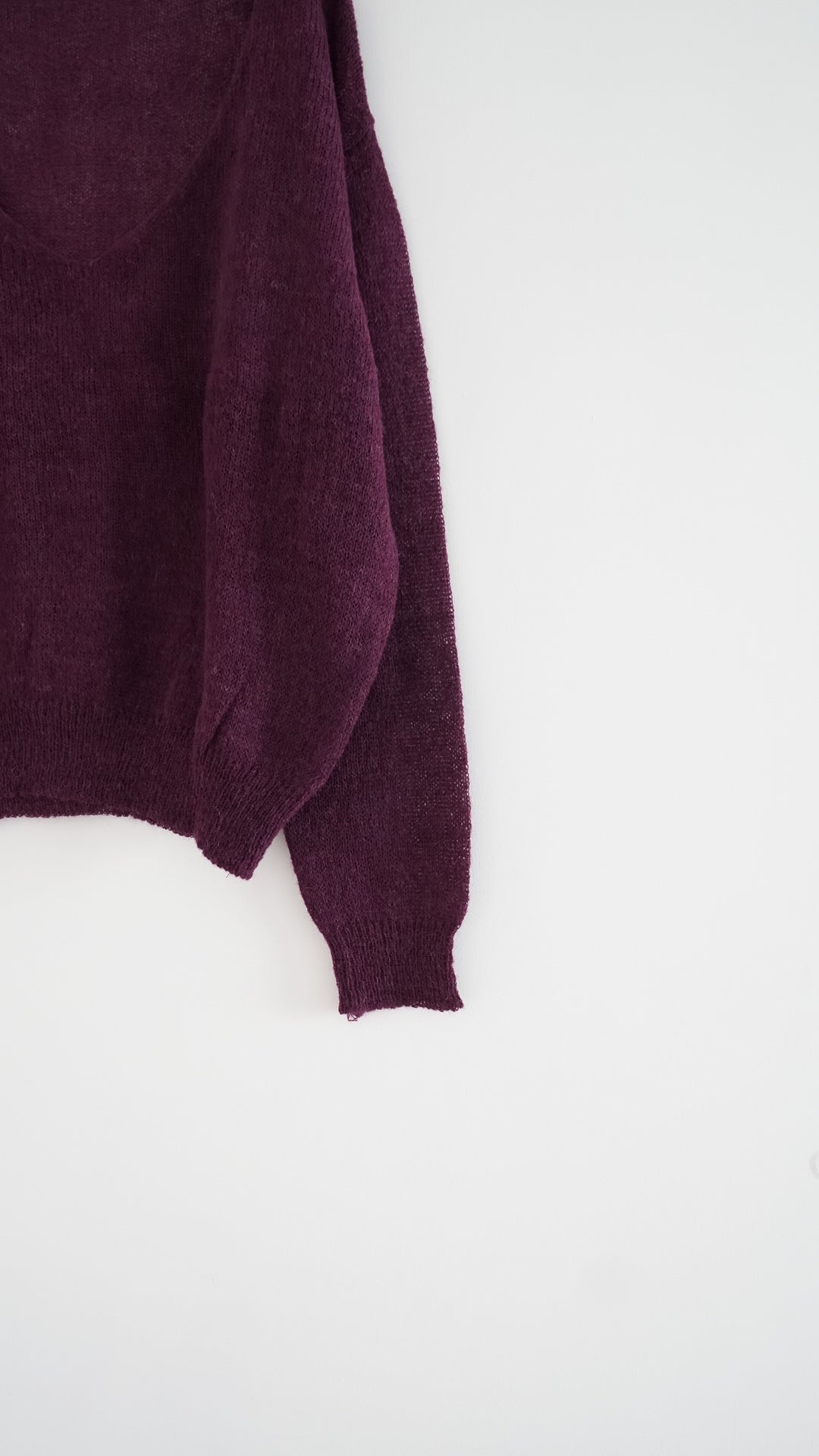 atelier light v-neck sweater in amarante (pre-order)