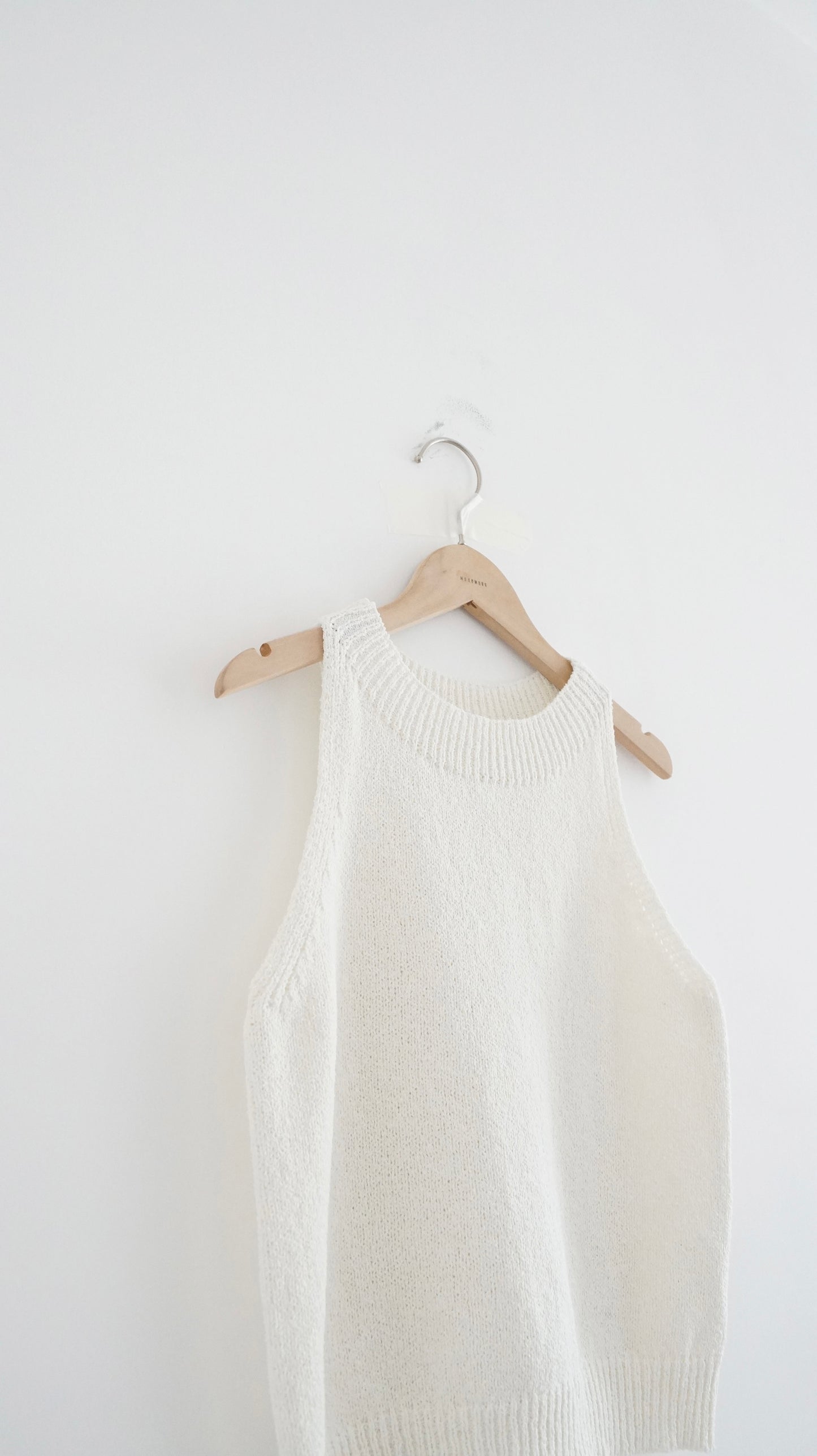 90s racer tank knit top in ivory (pre-order)