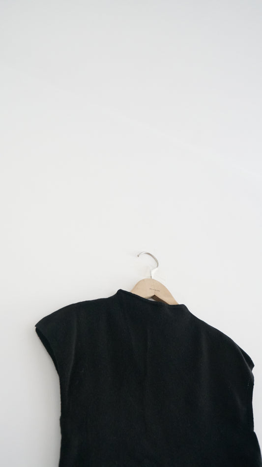 retro knit tank top in black