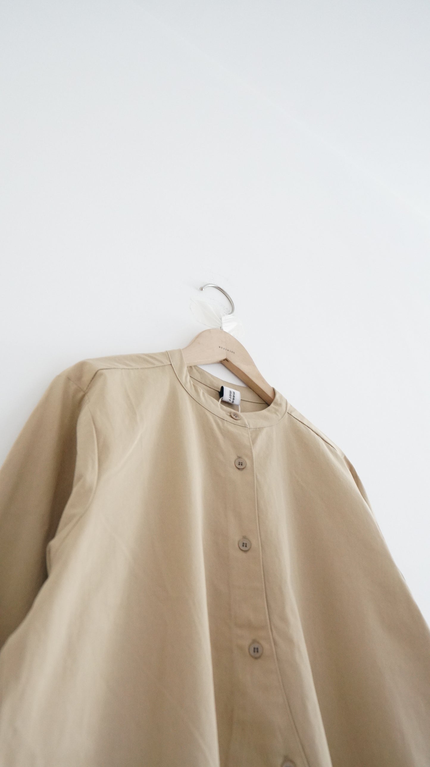 minimalist shirt dress in beige