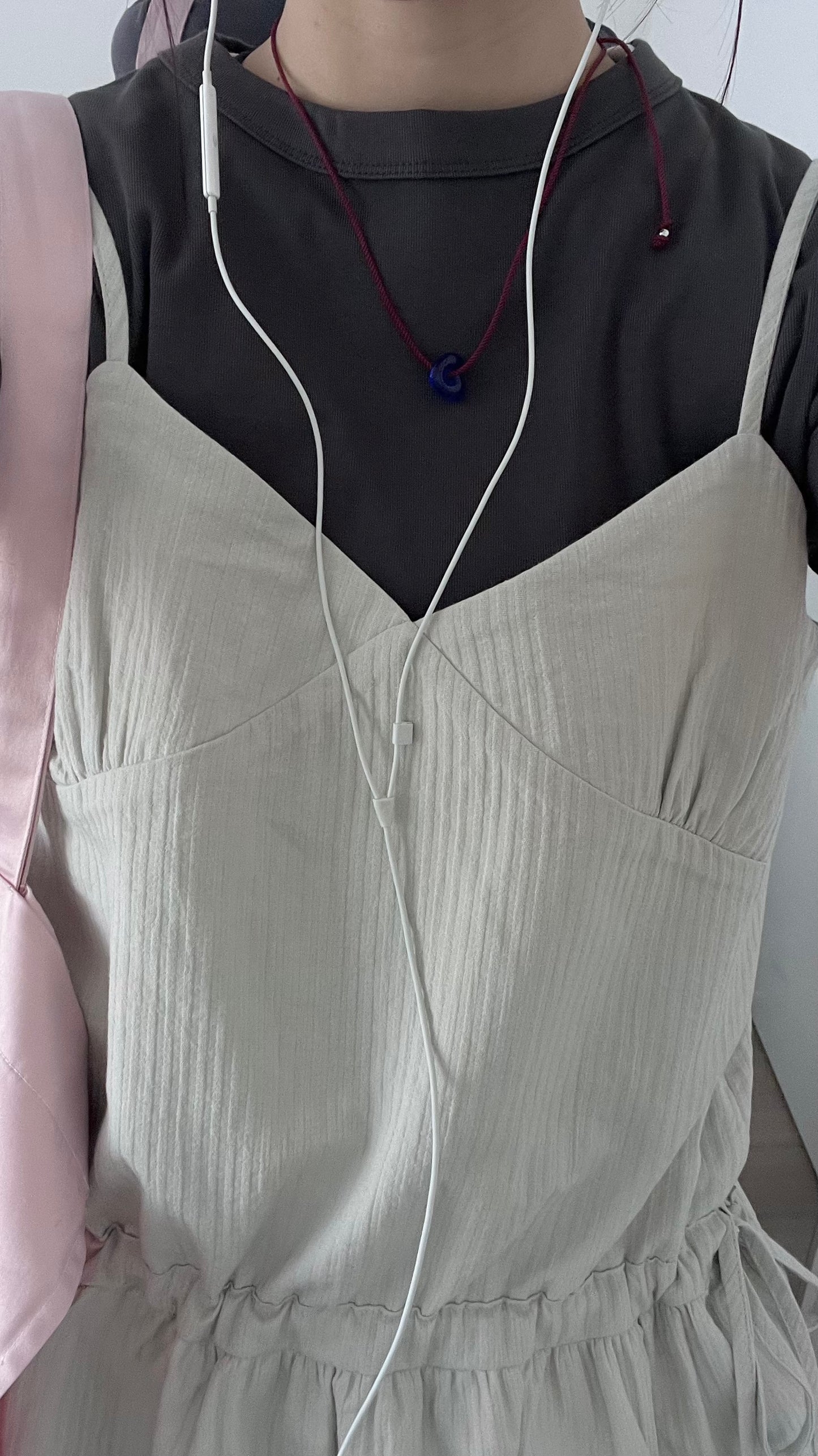 drawstring peplum camisole in light grey (pre-order)