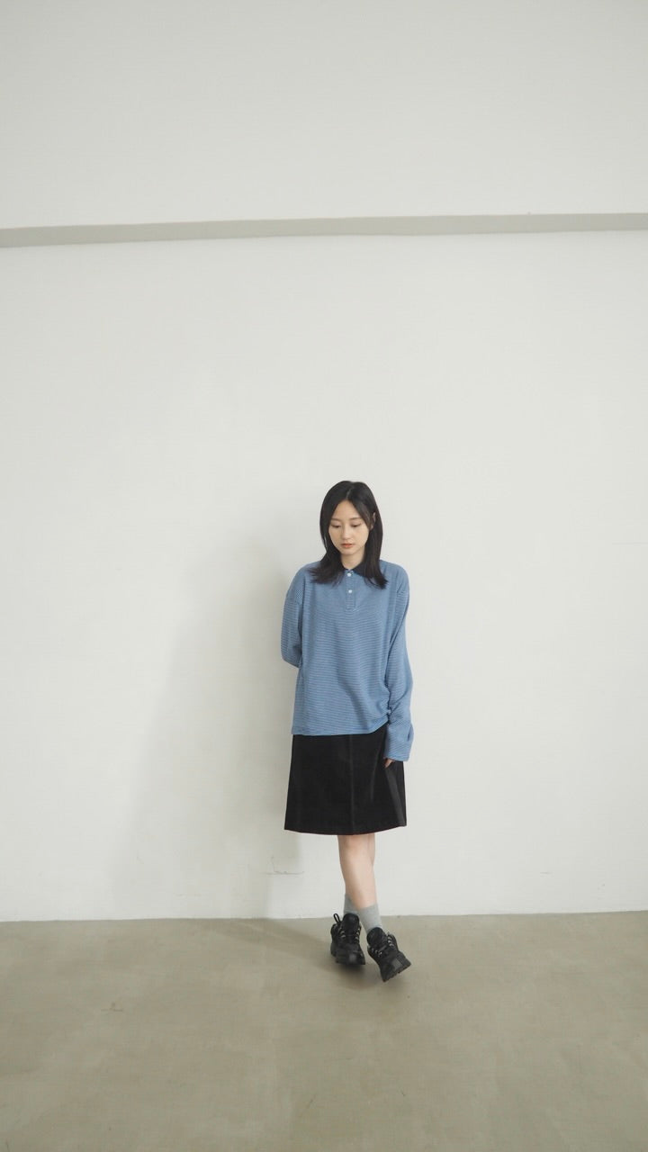 vintage polo shirt in blue striped (pre-order)