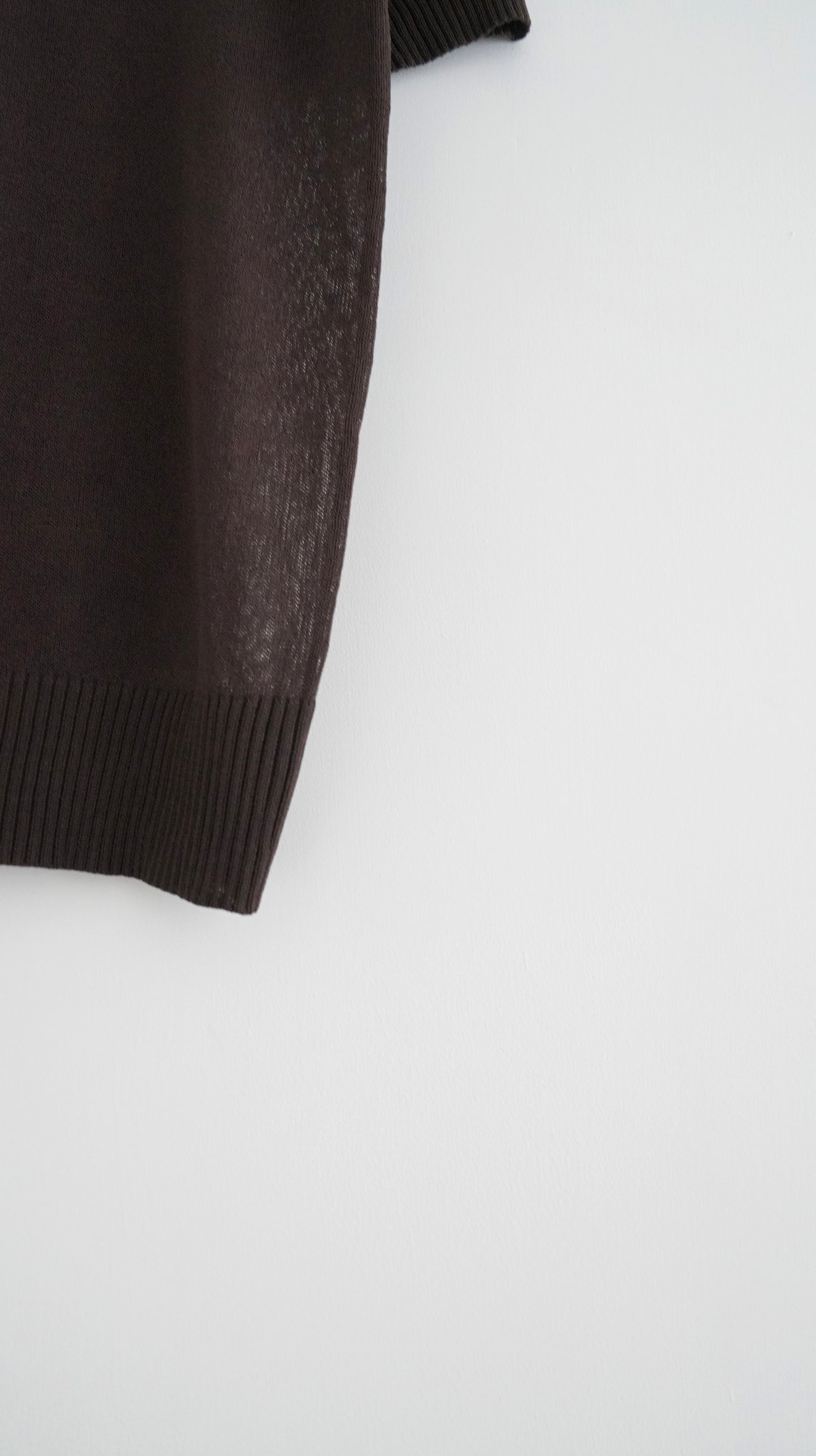 sheer buttoned polo shirt in brown (pre-order)