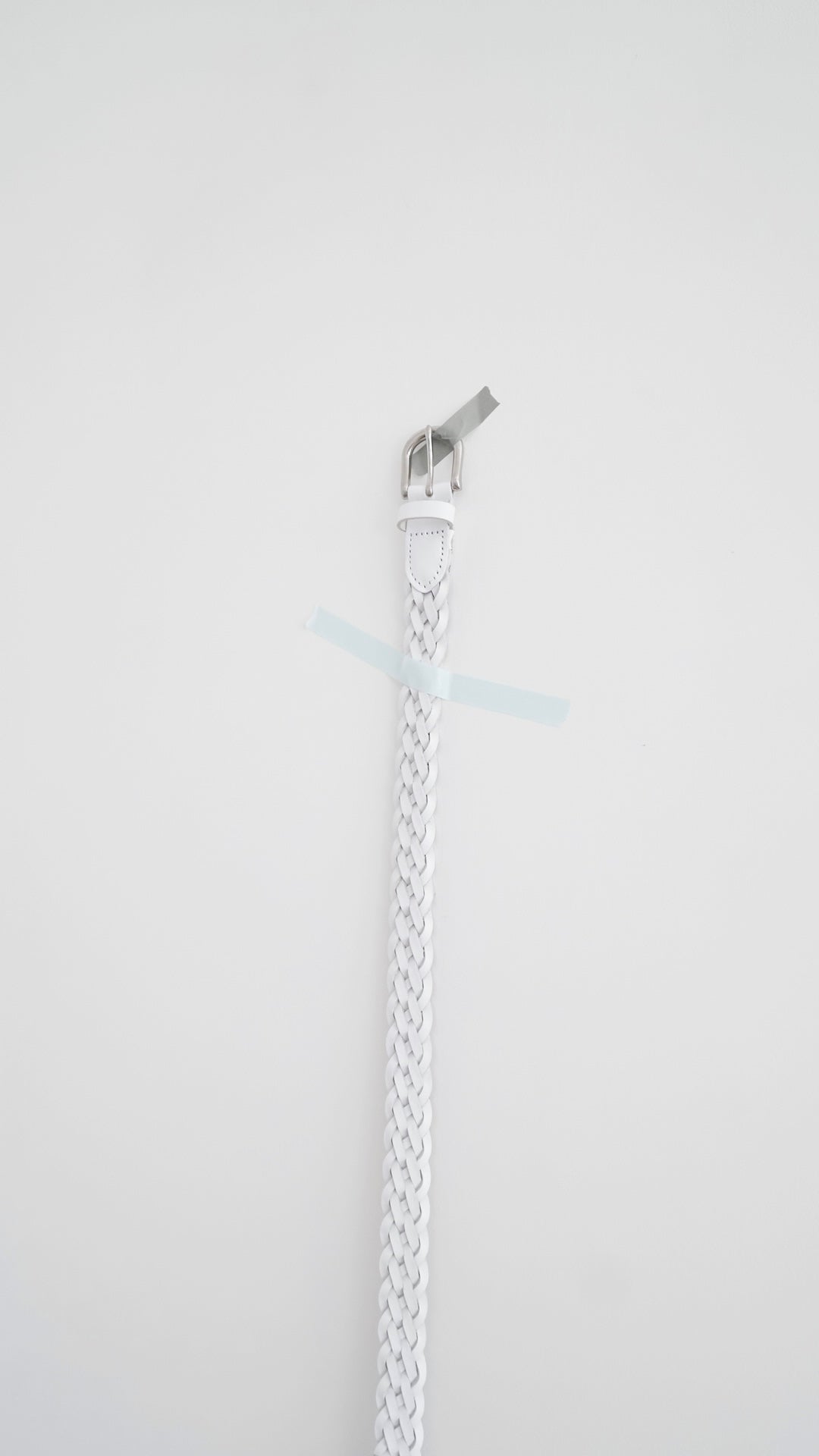 braid leather belt in white (pre-order)