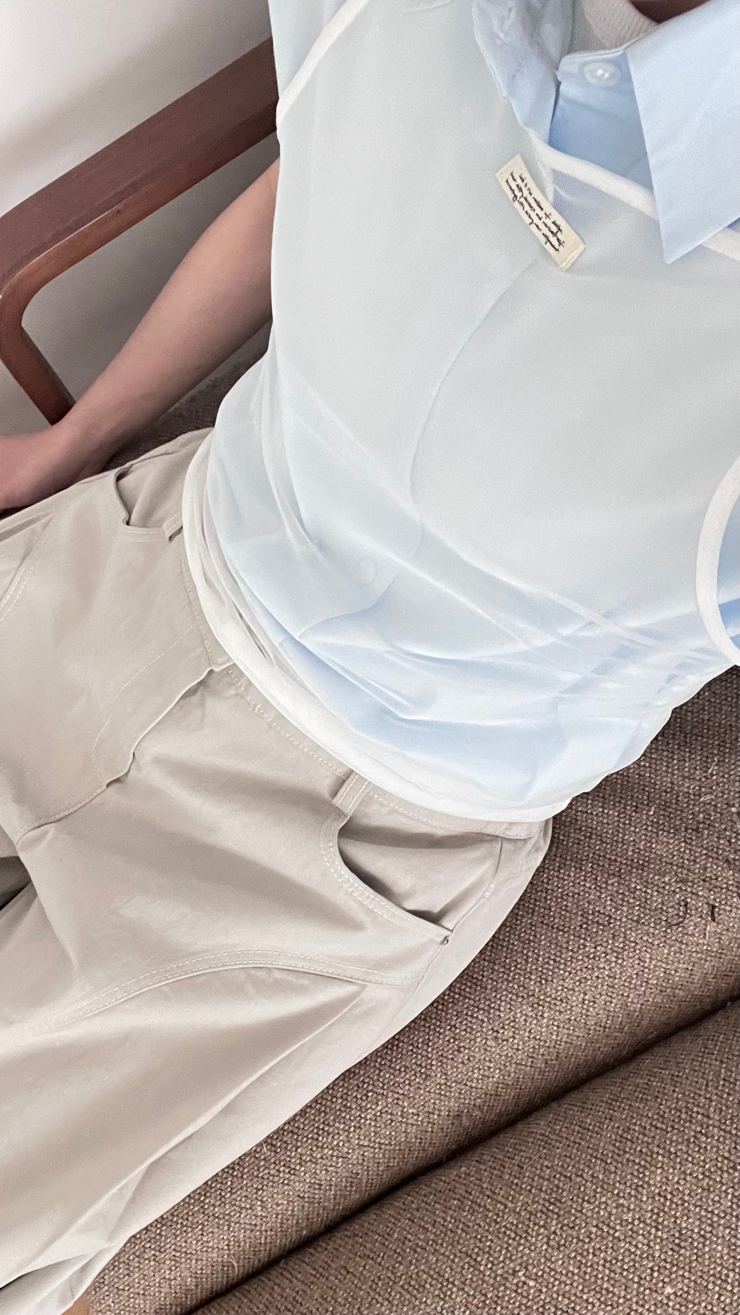 sheer camii top in white (pre-order)
