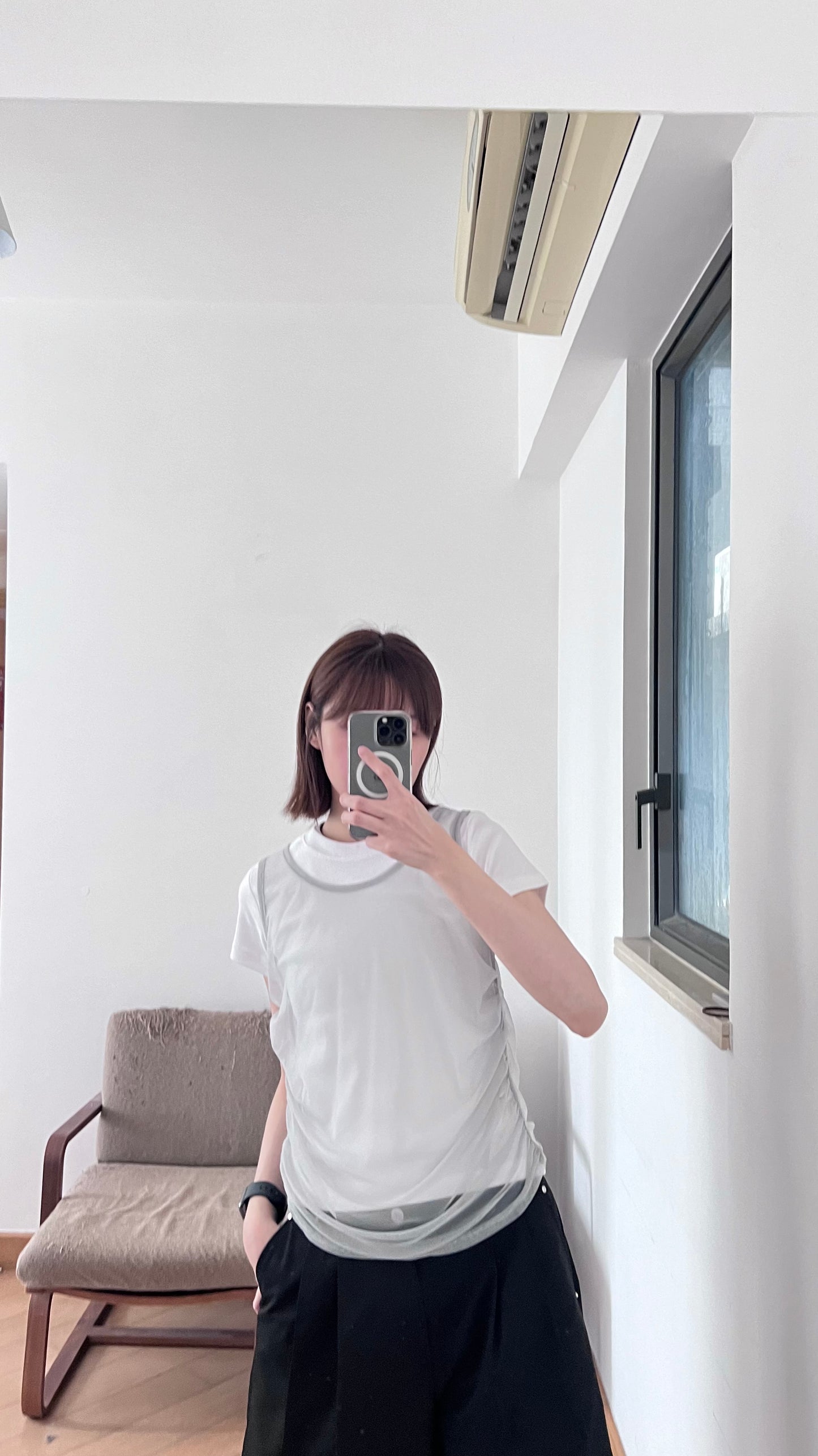 whisper print tee in white (pre-order)