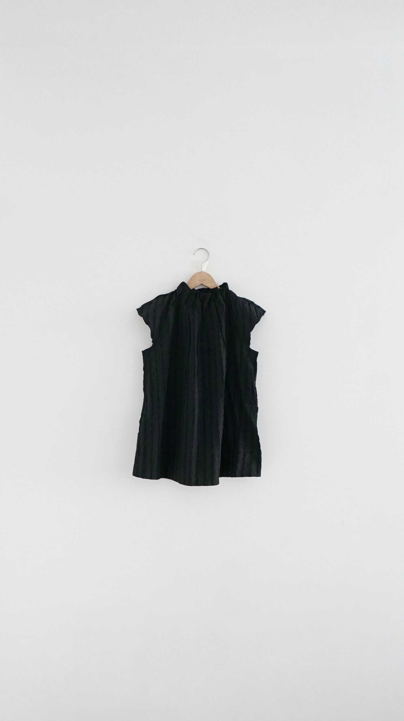 striped turtle-neck top in black