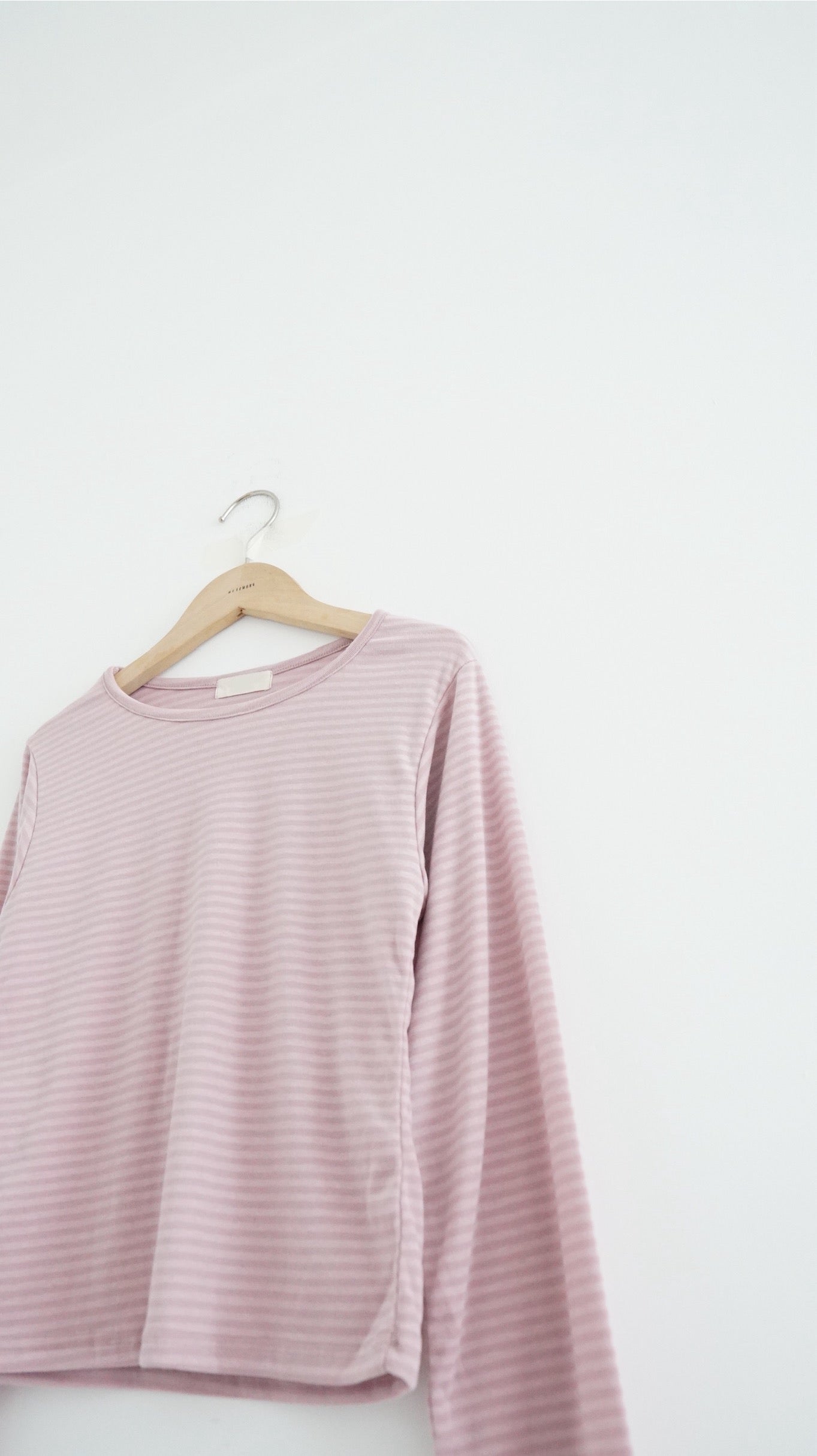 striped soft fit tee in pink lavender