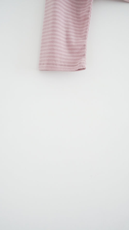 striped soft fit tee in pink lavender