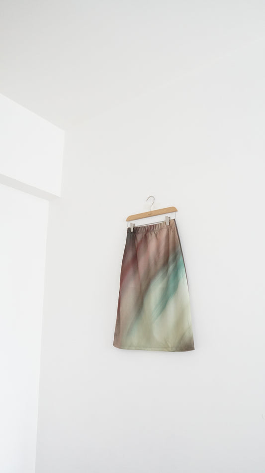 aurora print layer skirt