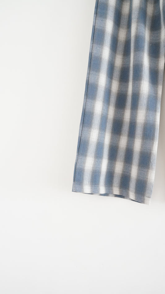 plaid lounge trousers in navy (pre-order)