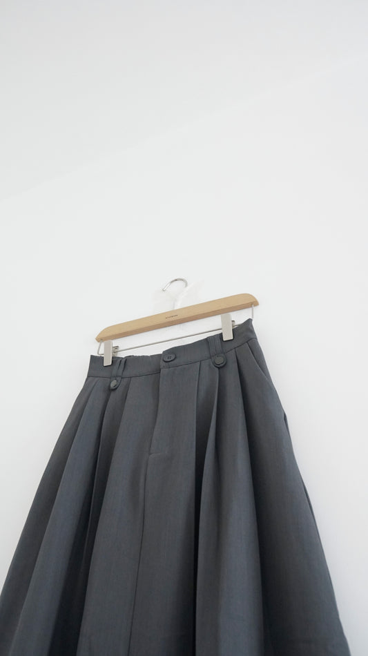 structured skirt-pants in charcoal (pre-order)