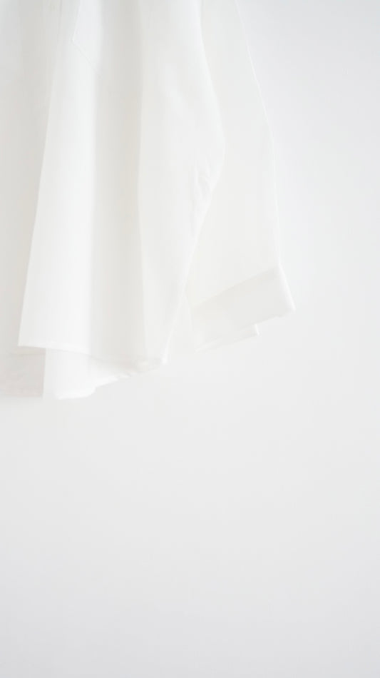 drape shirt jacket in white (pre-order)