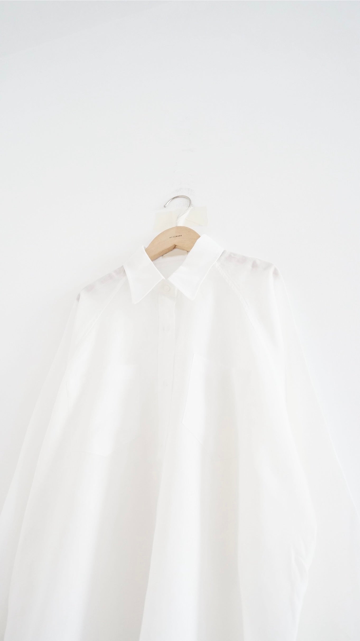 drape shirt jacket in white (pre-order)