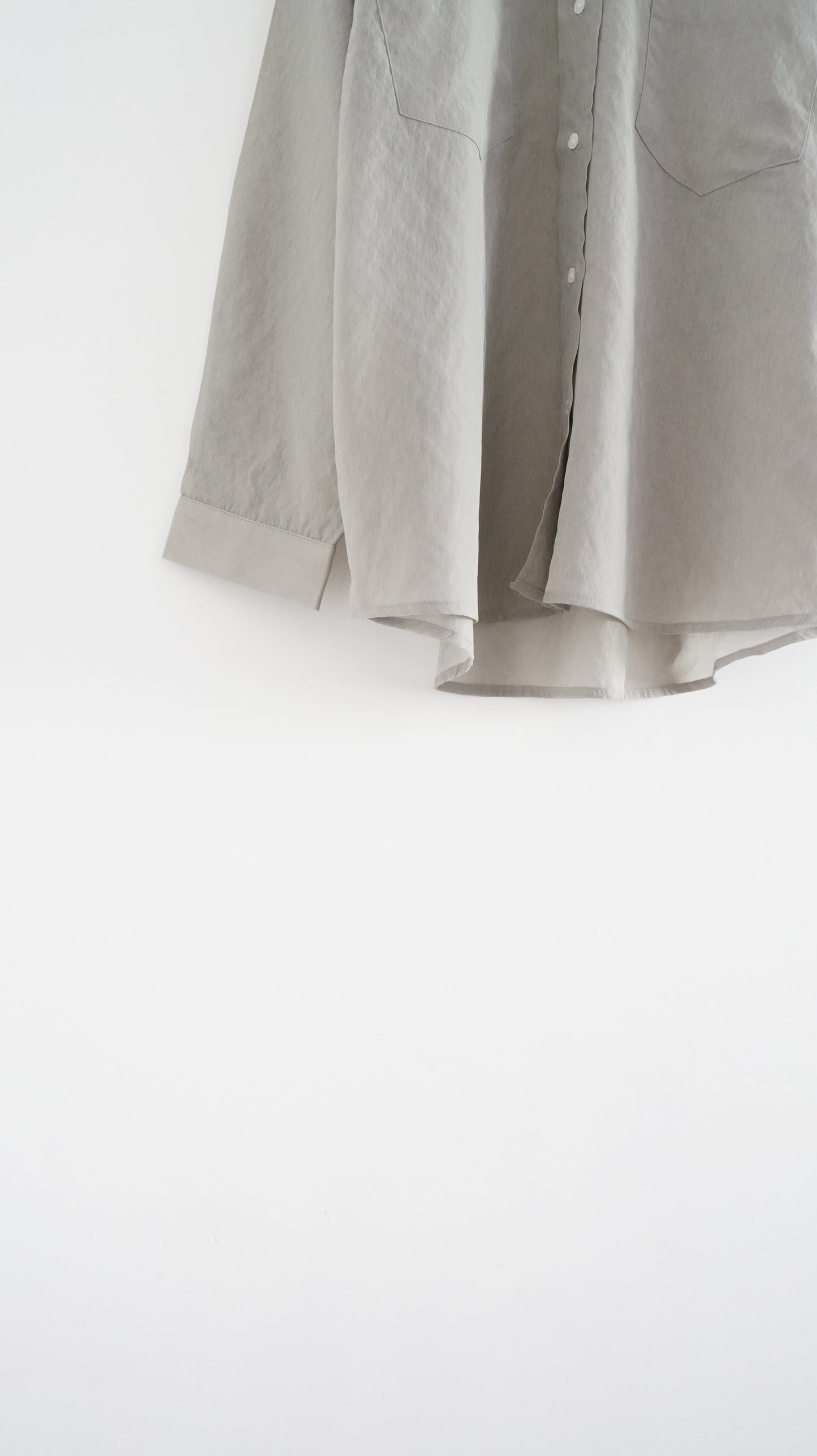 drape shirt jacket in taupe grey (pre-order)