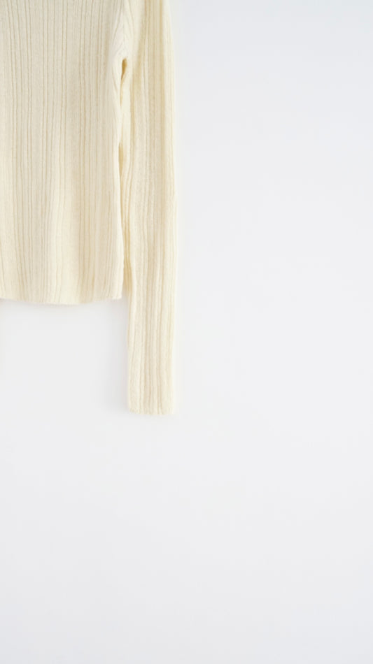 sheer fitted knit top in pale lemon yellow (pre-order)