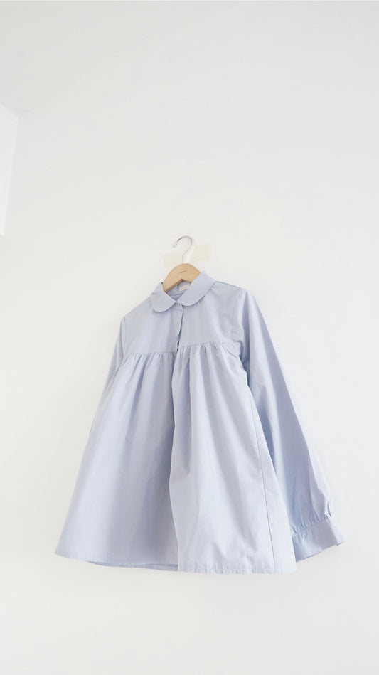 pleated collar shirt in baby-blue (pre-order)