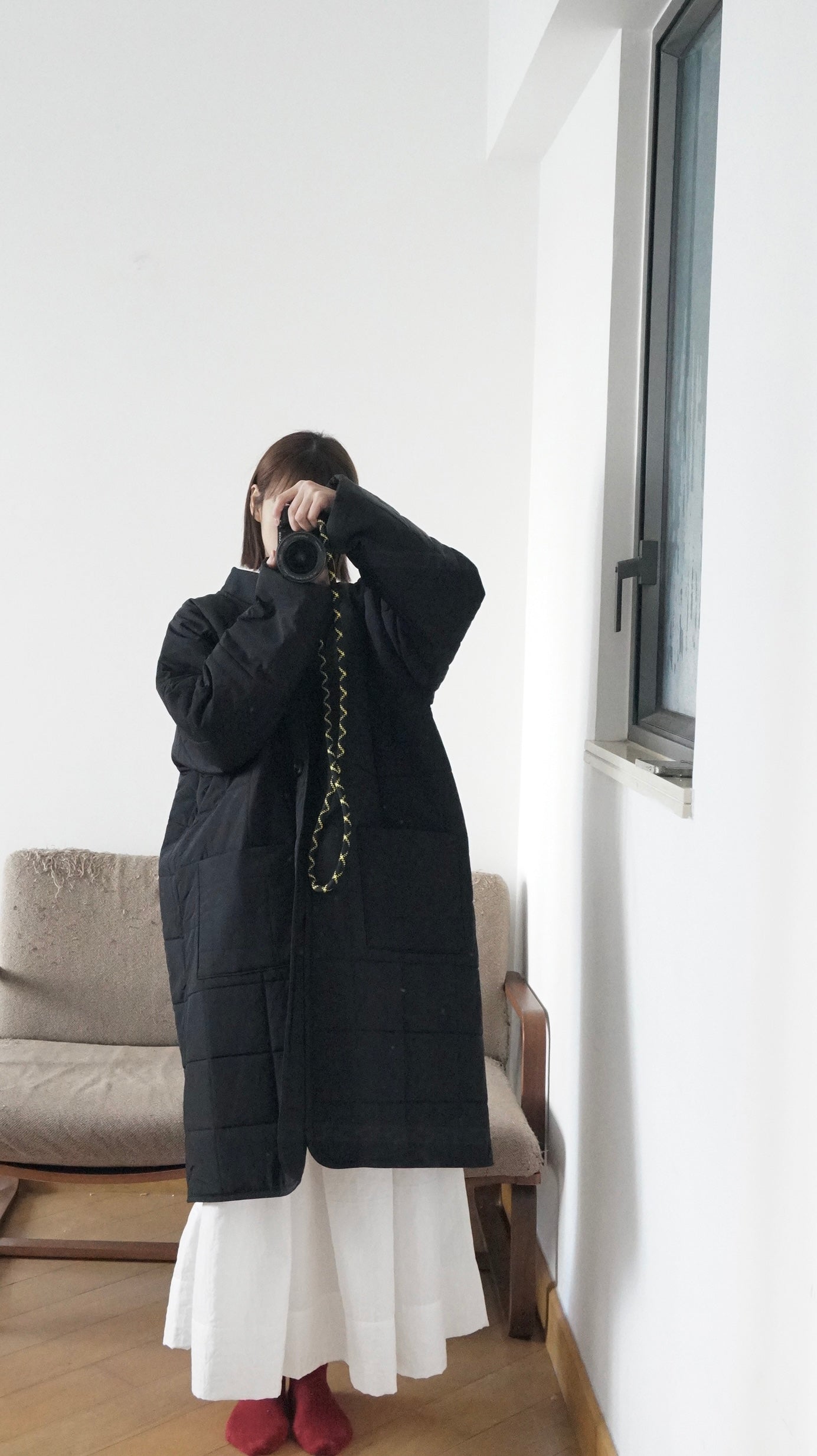 bubble padded coat in black (pre-order)