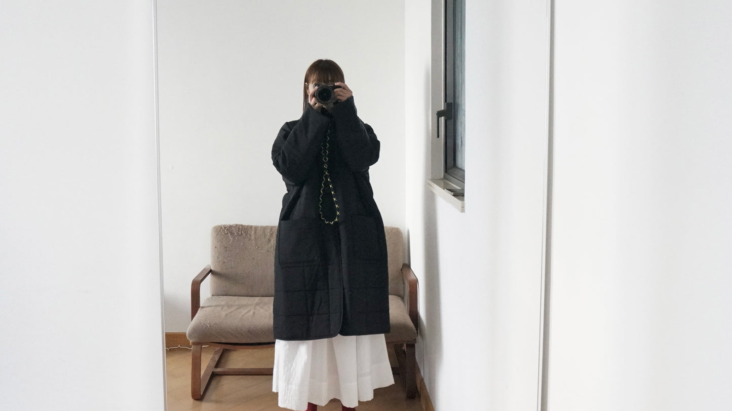 bubble padded coat in black (pre-order)