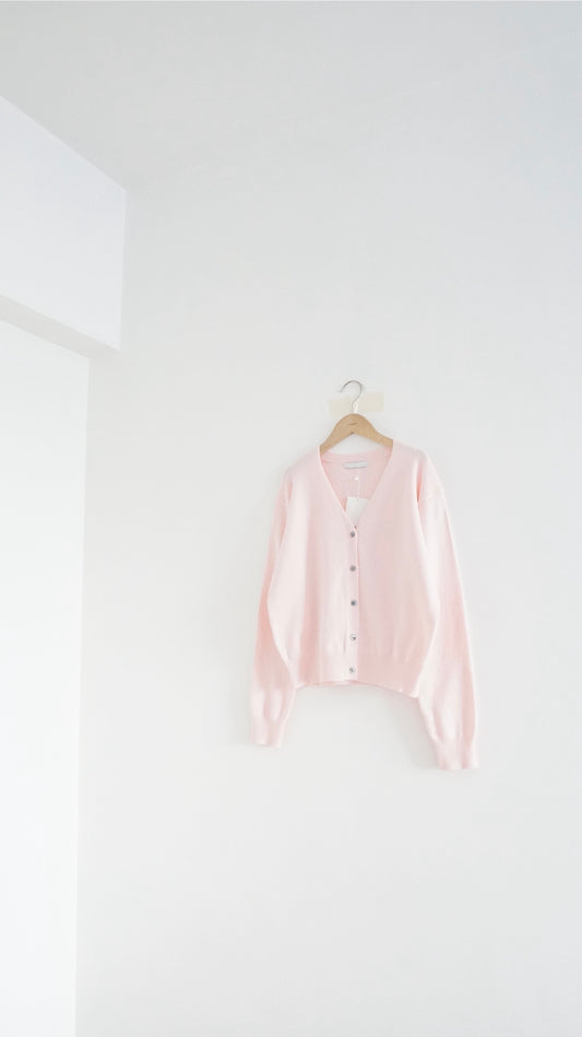 classic v-neck cardigan in corinthian pink