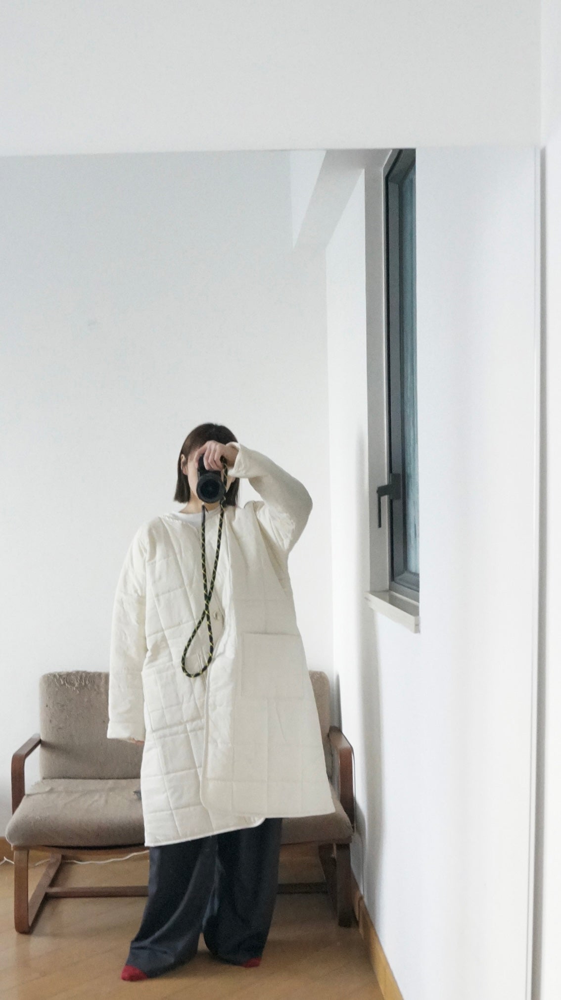 bubble padded coat in ivory ( pre-order )