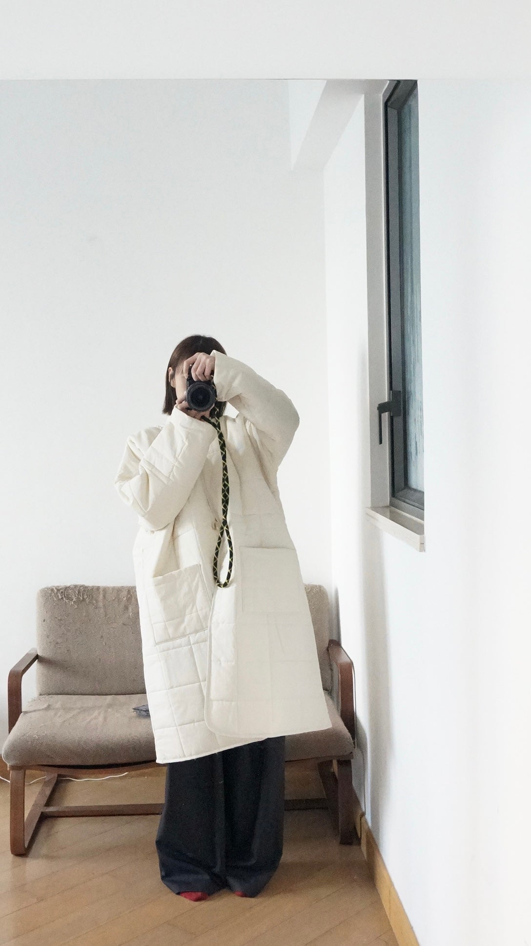bubble padded coat in ivory ( pre-order )
