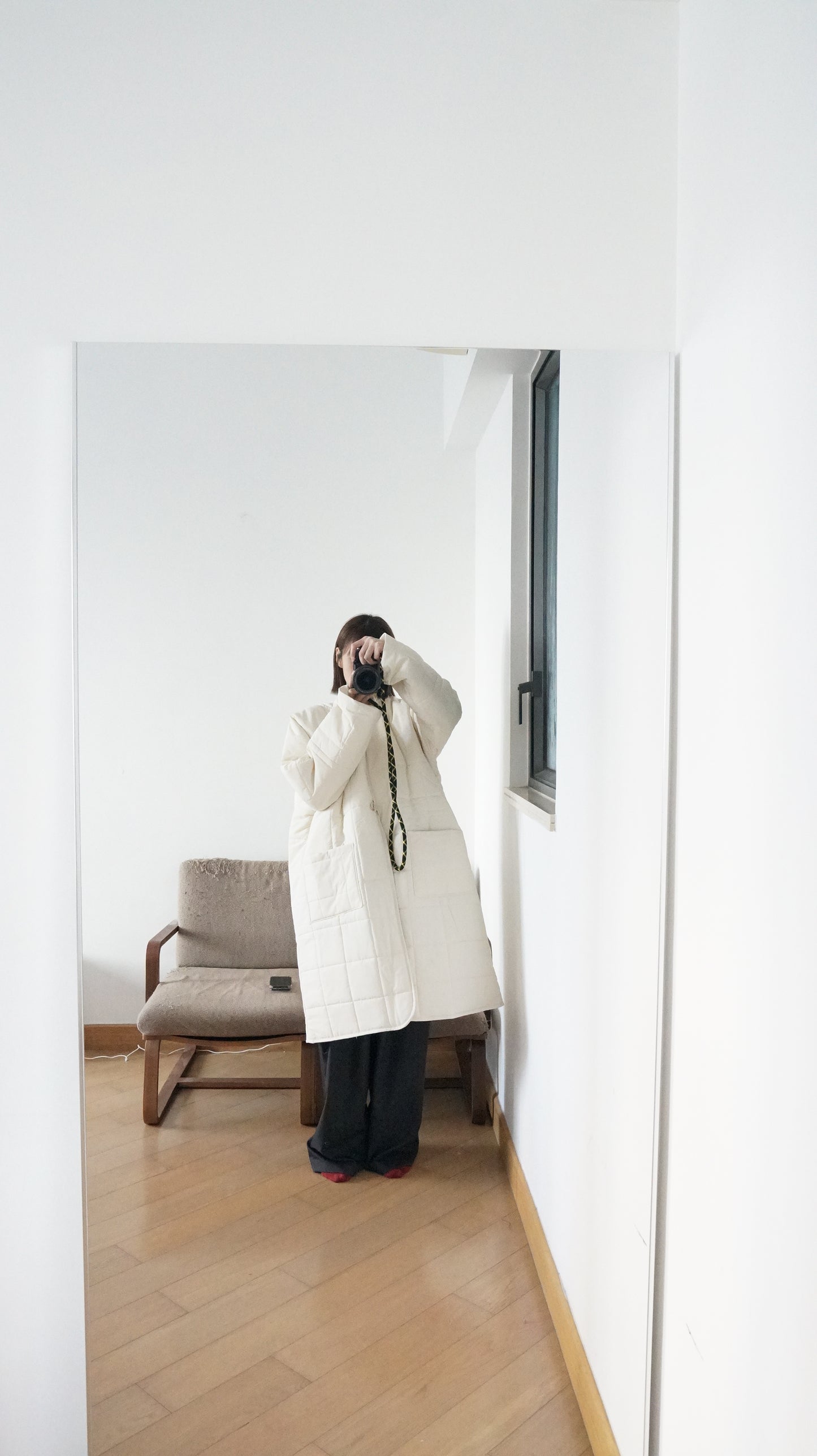 bubble padded coat in ivory ( pre-order )