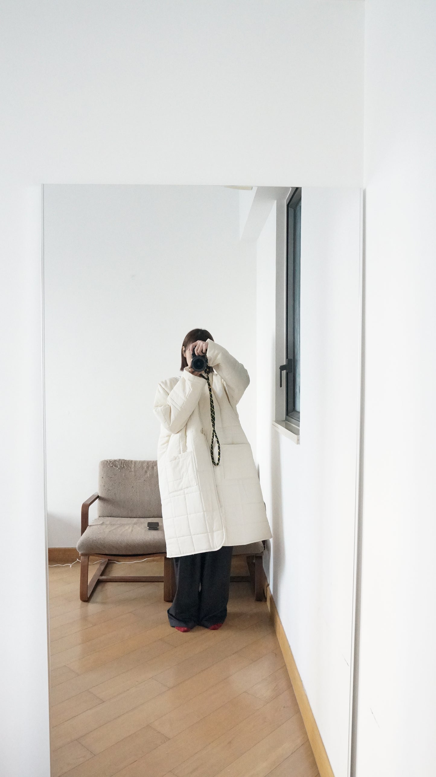 bubble padded coat in ivory ( pre-order )