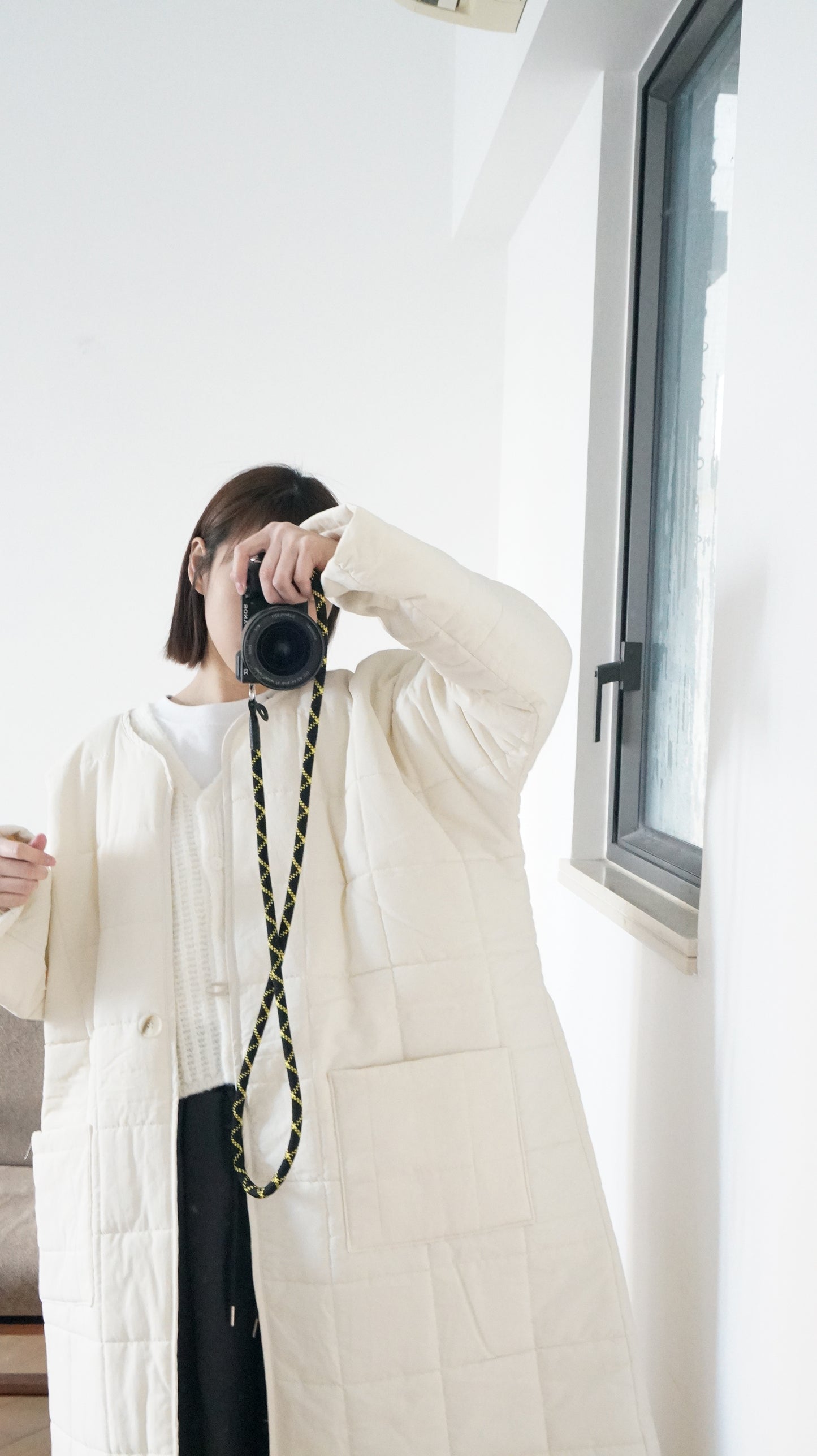 bubble padded coat in ivory ( pre-order )