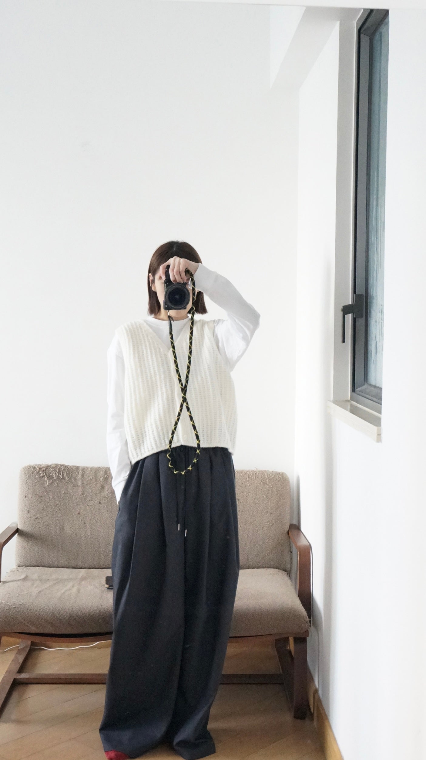 minimalist vest in ivory (pre-order)