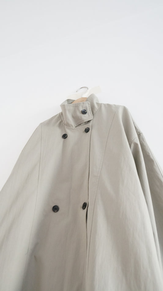 oslo long belted trench coat in mint grey