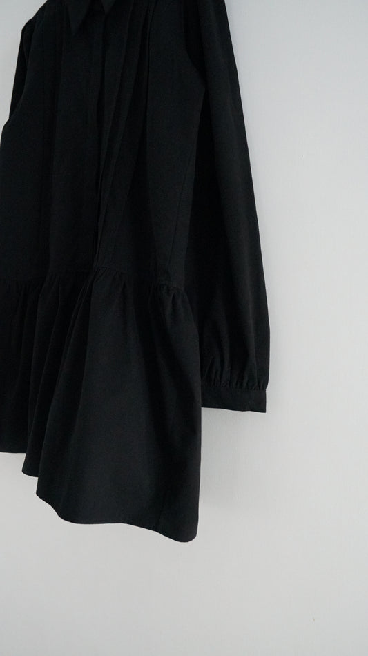 shirt dress top in black (pre-order)