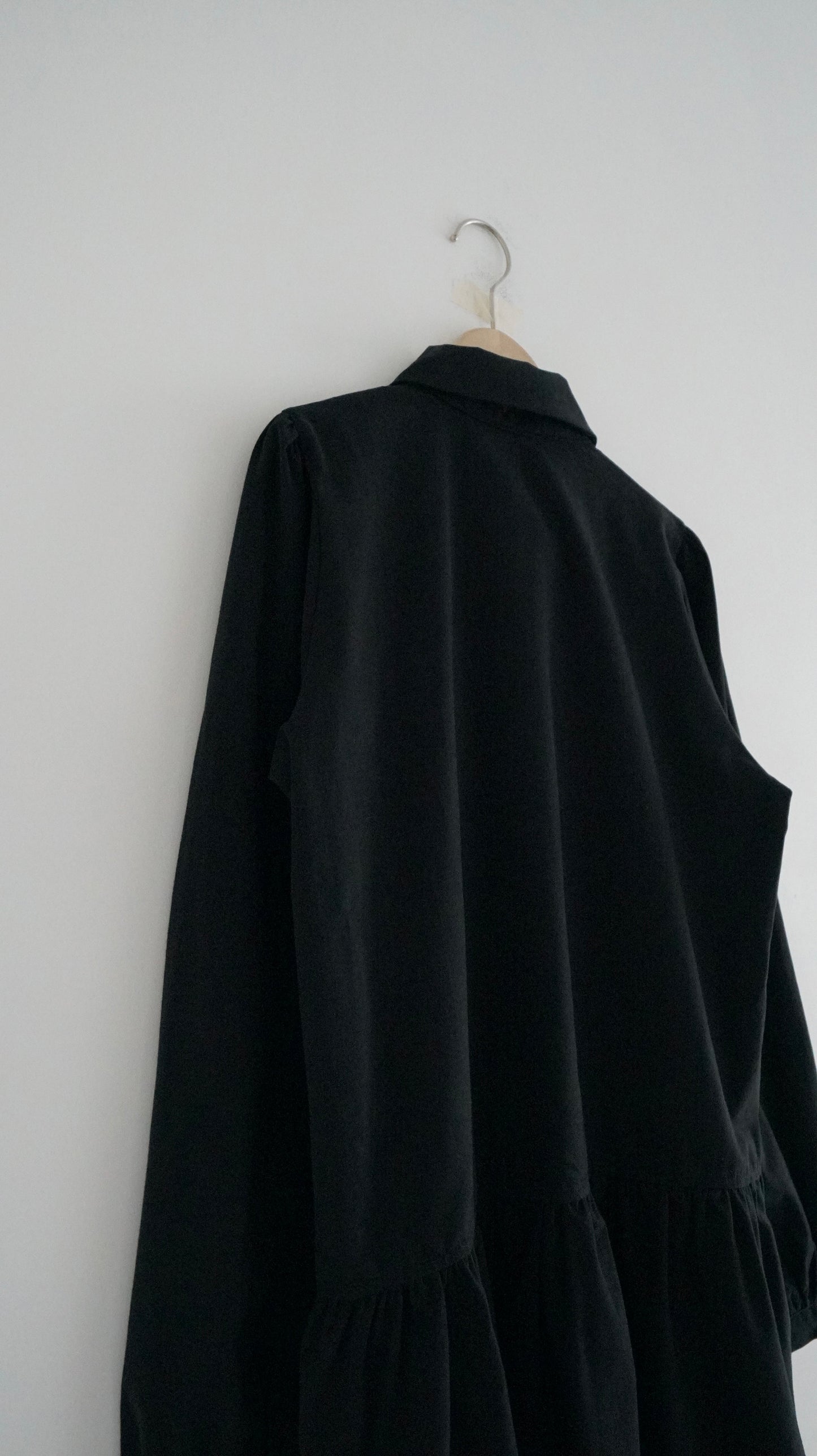 shirt dress top in black (pre-order)