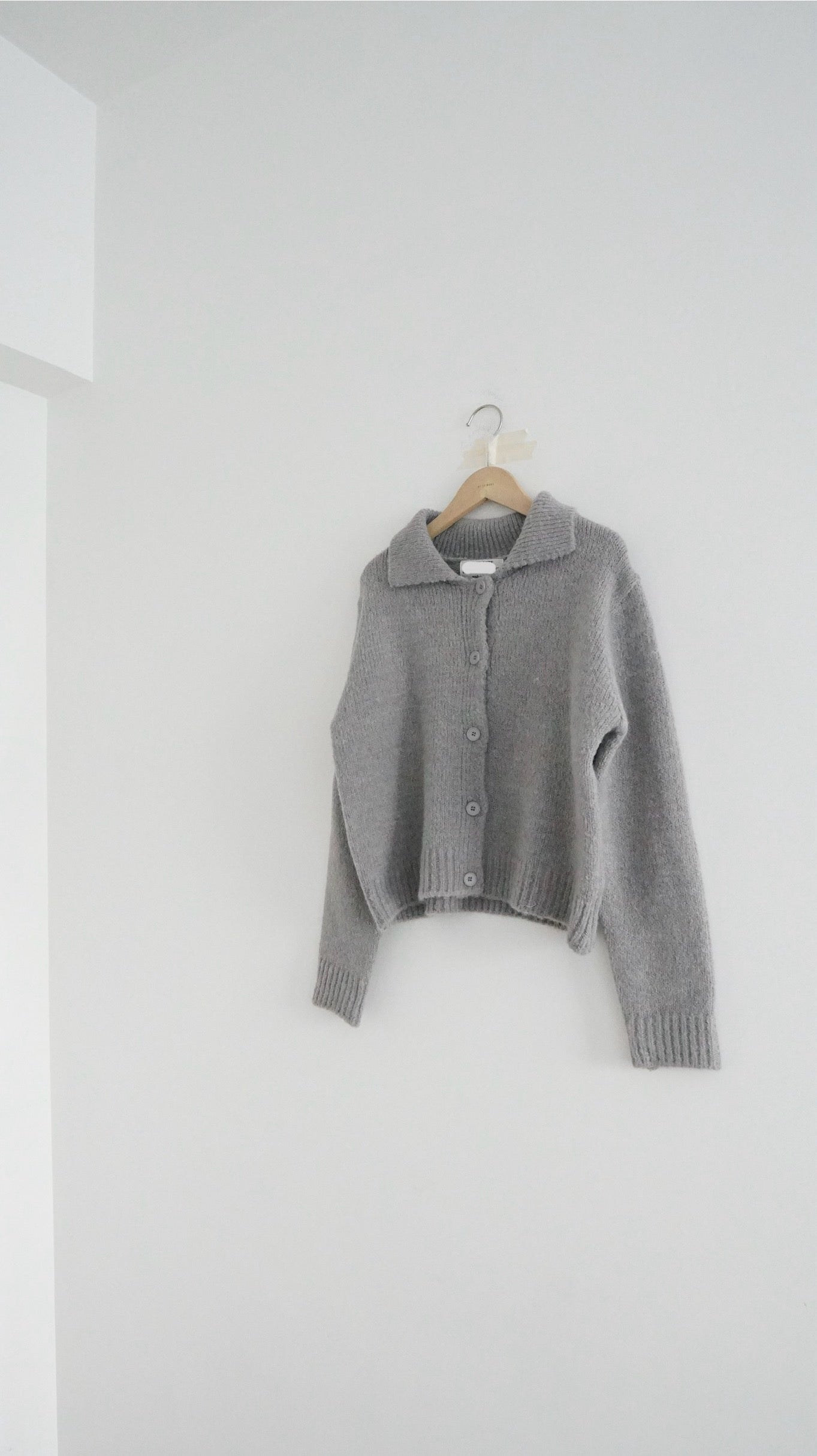 knitted shirt jacket in grey (pre-order)