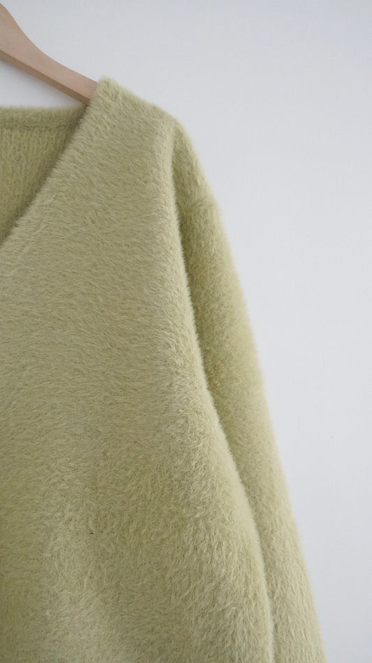 classical cardigan in lime (pre-order)