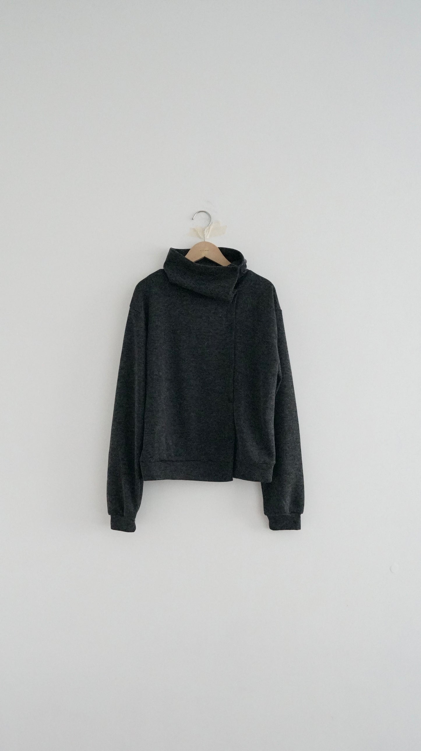irregular cardigan in dark grey