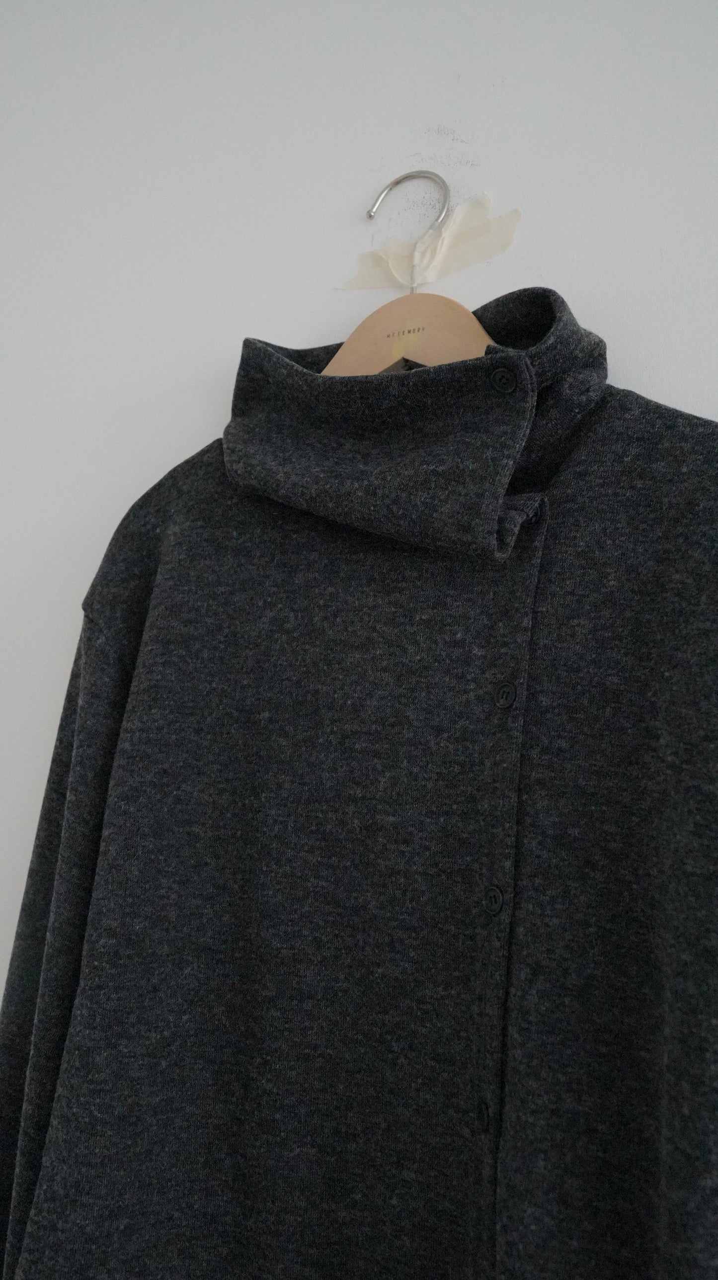 irregular cardigan in dark grey