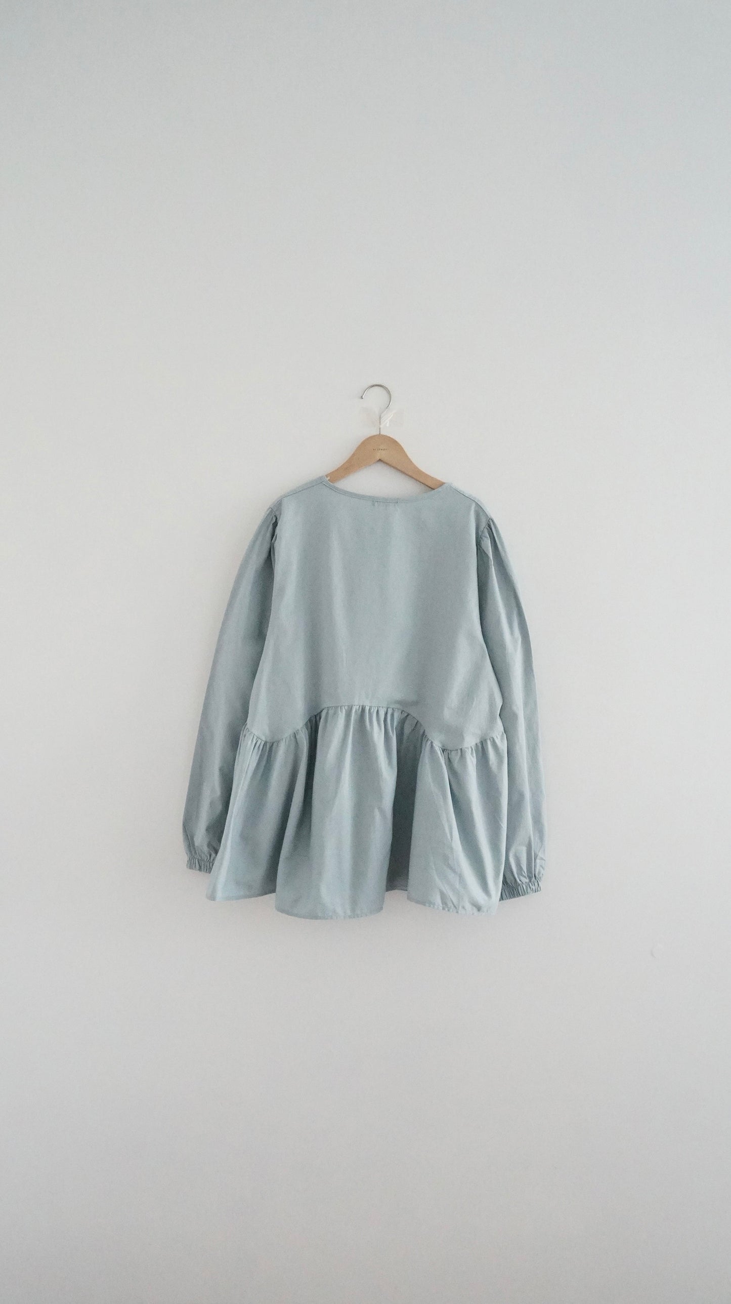 ruffle flower top in dusty blue (pre-order)