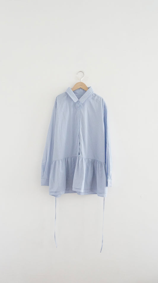 striped shirt dress-top in baby-blue (pre-order)