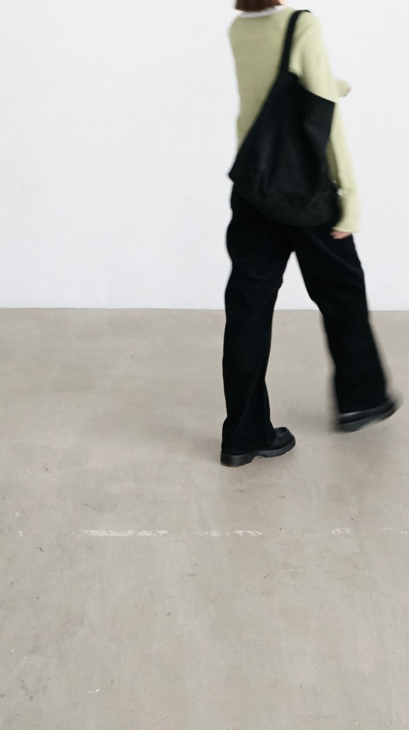 corded straight pants in black (pre-order)