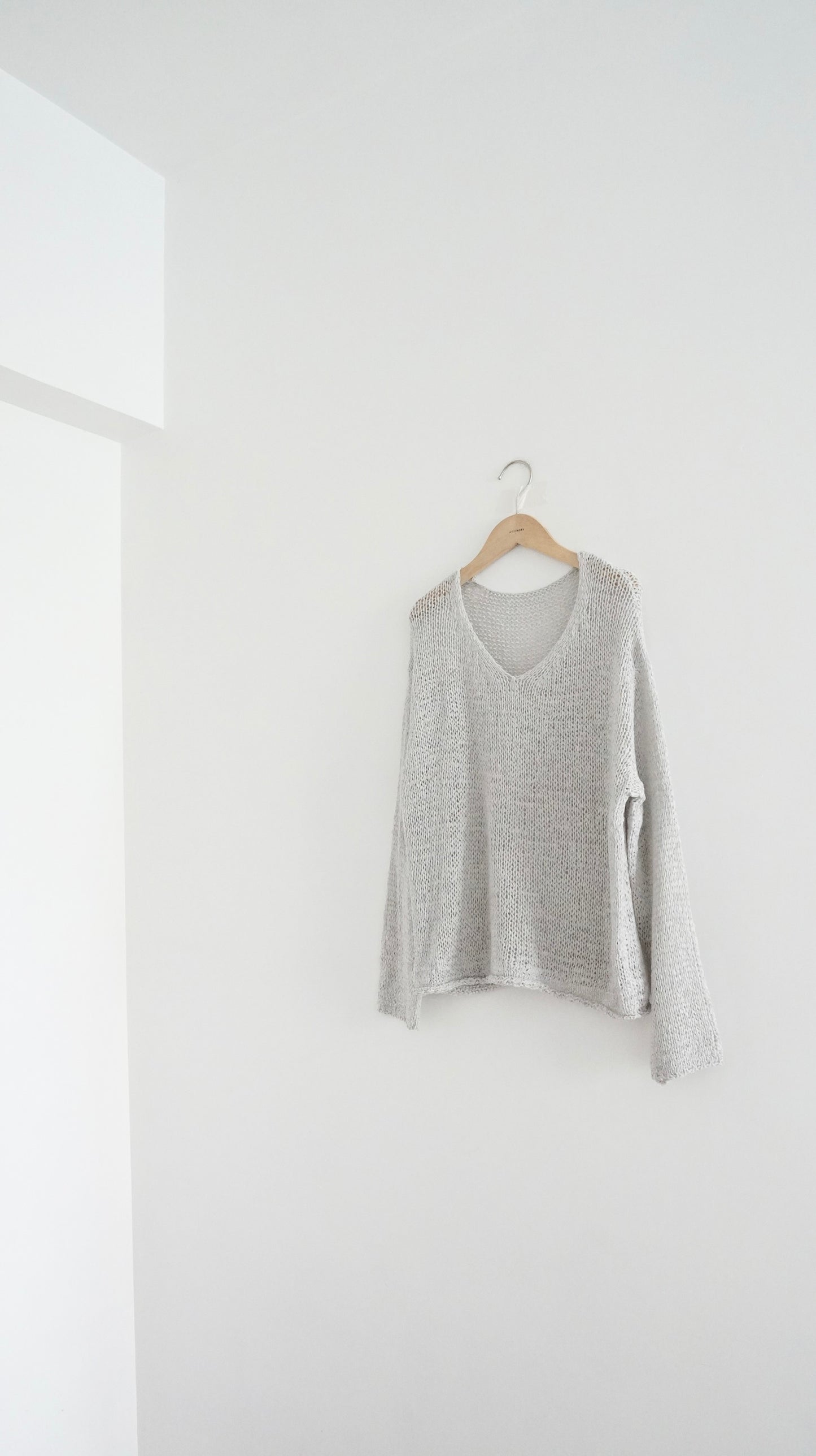 causal sweater in light grey