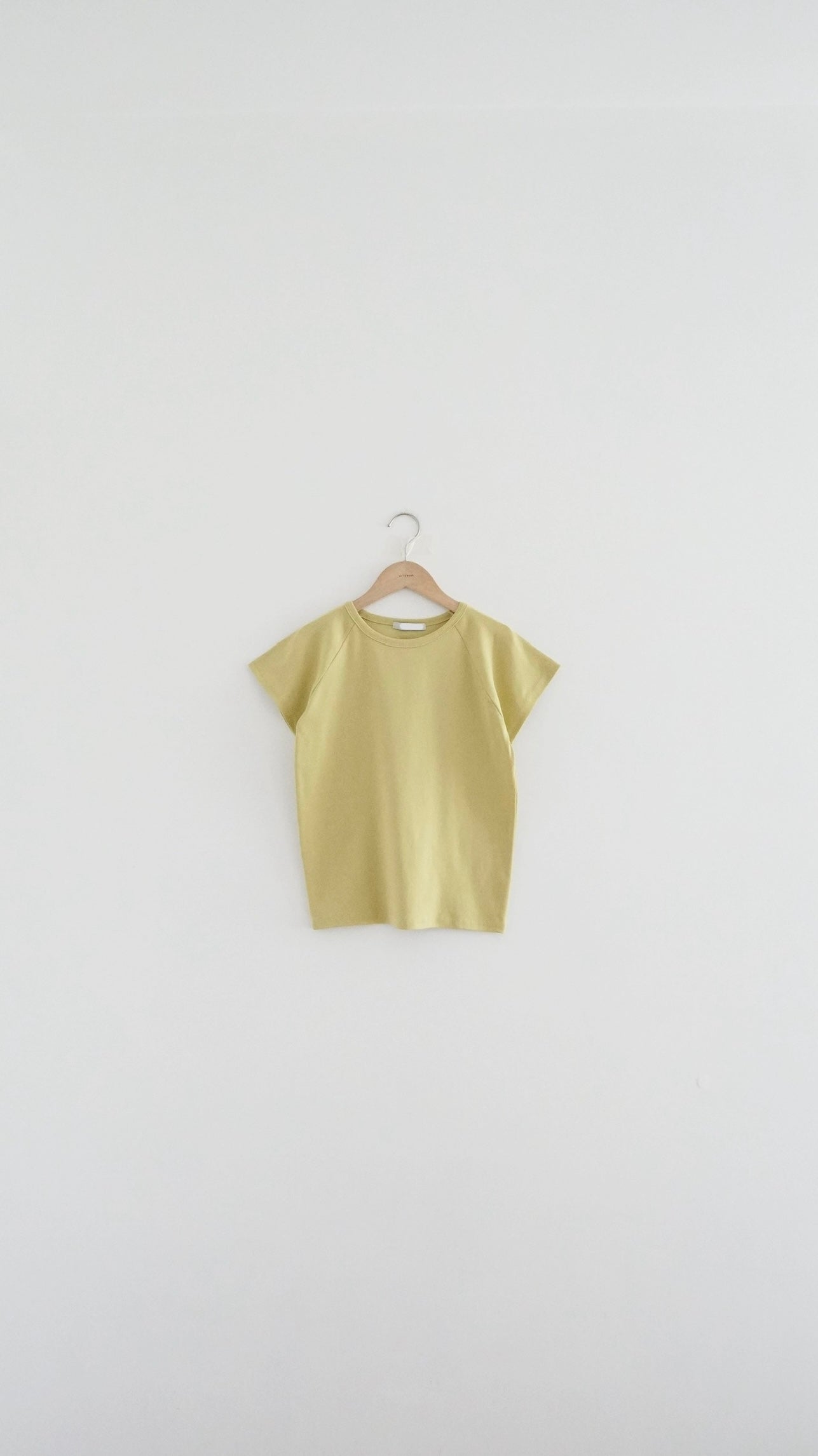 clean fit raglan sleeve tee in mustard green