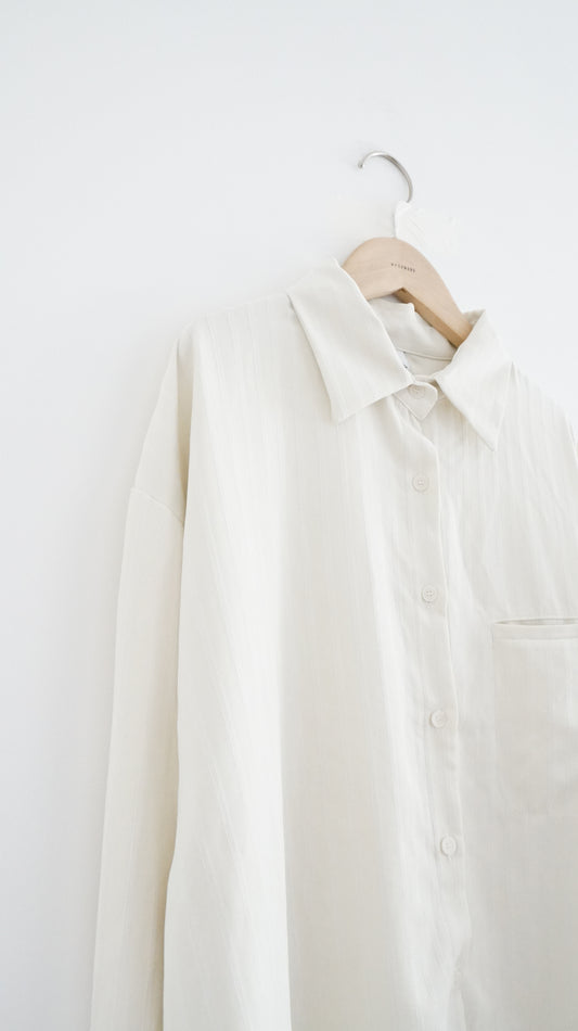 boy-friend stripe shirt in ivory (pre-order)