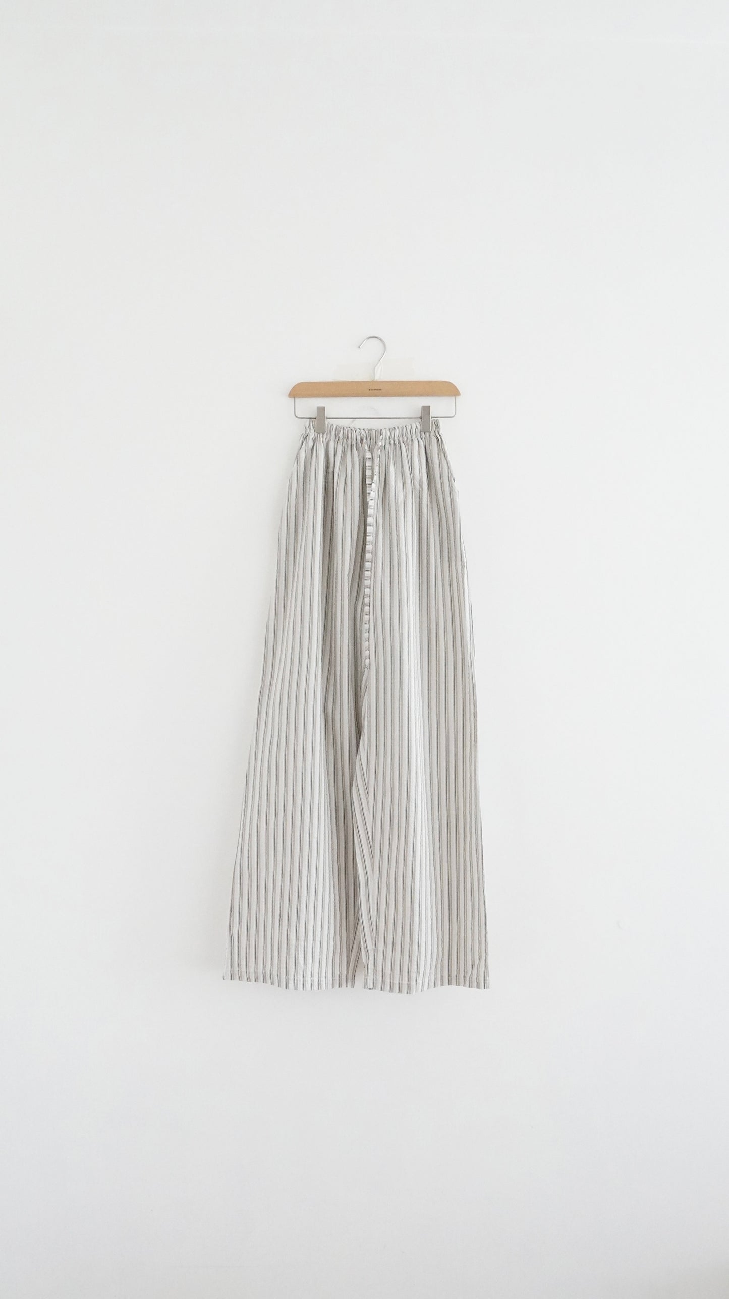 causal striped wide pants in beige (pre-order)