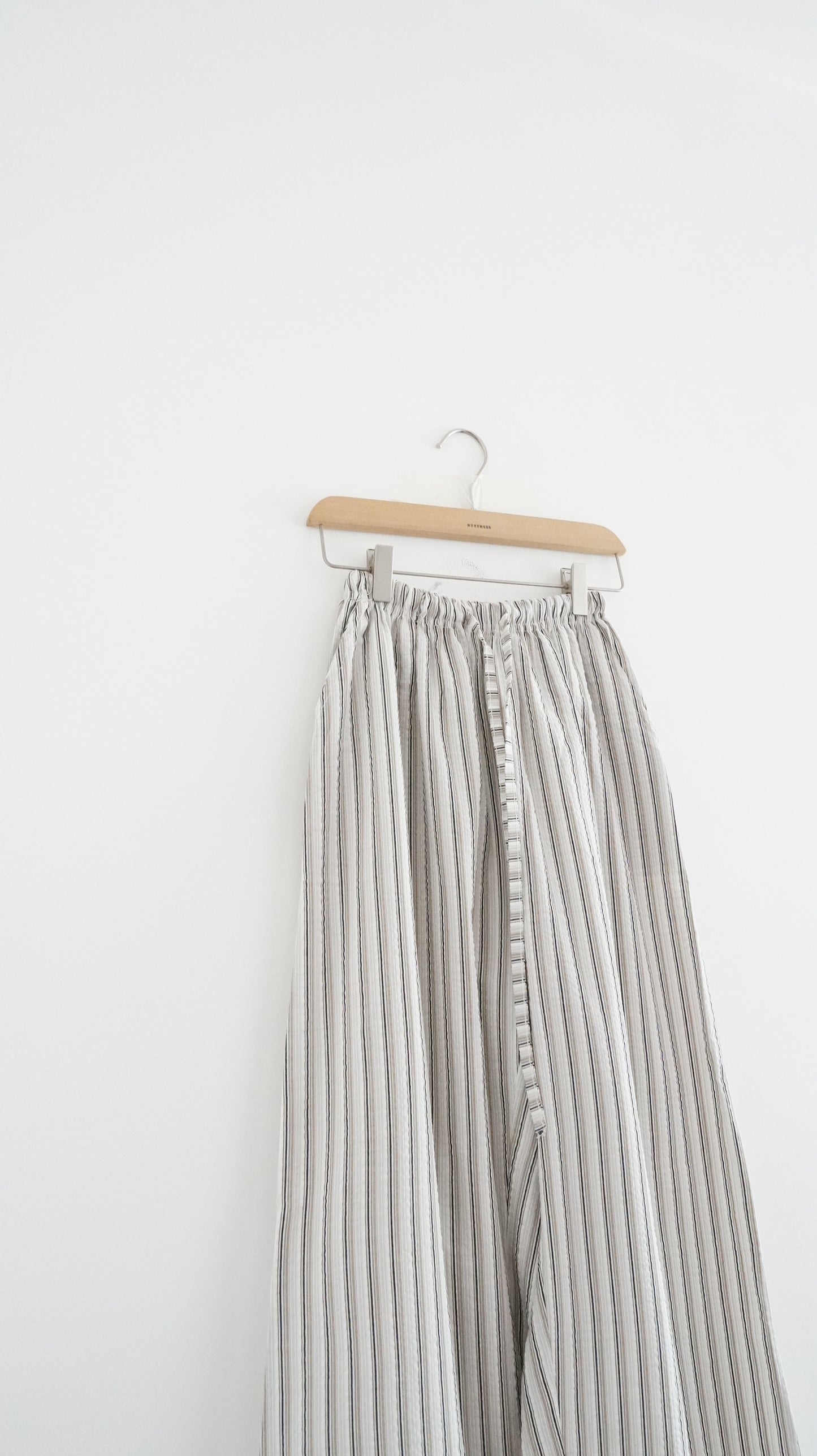 causal striped wide pants in beige (pre-order)