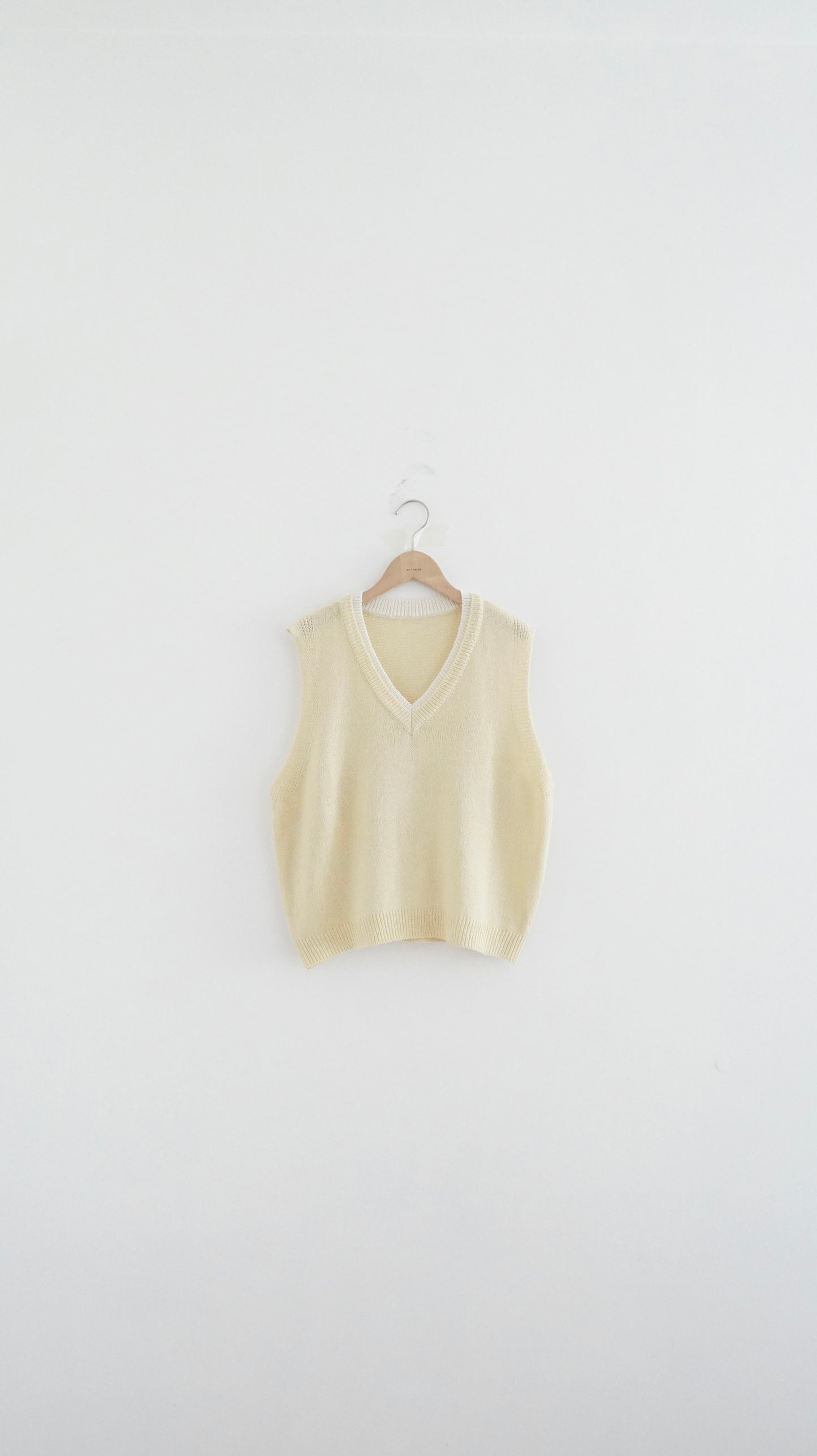 patchwork v-neck vest in lemon (pre-order)